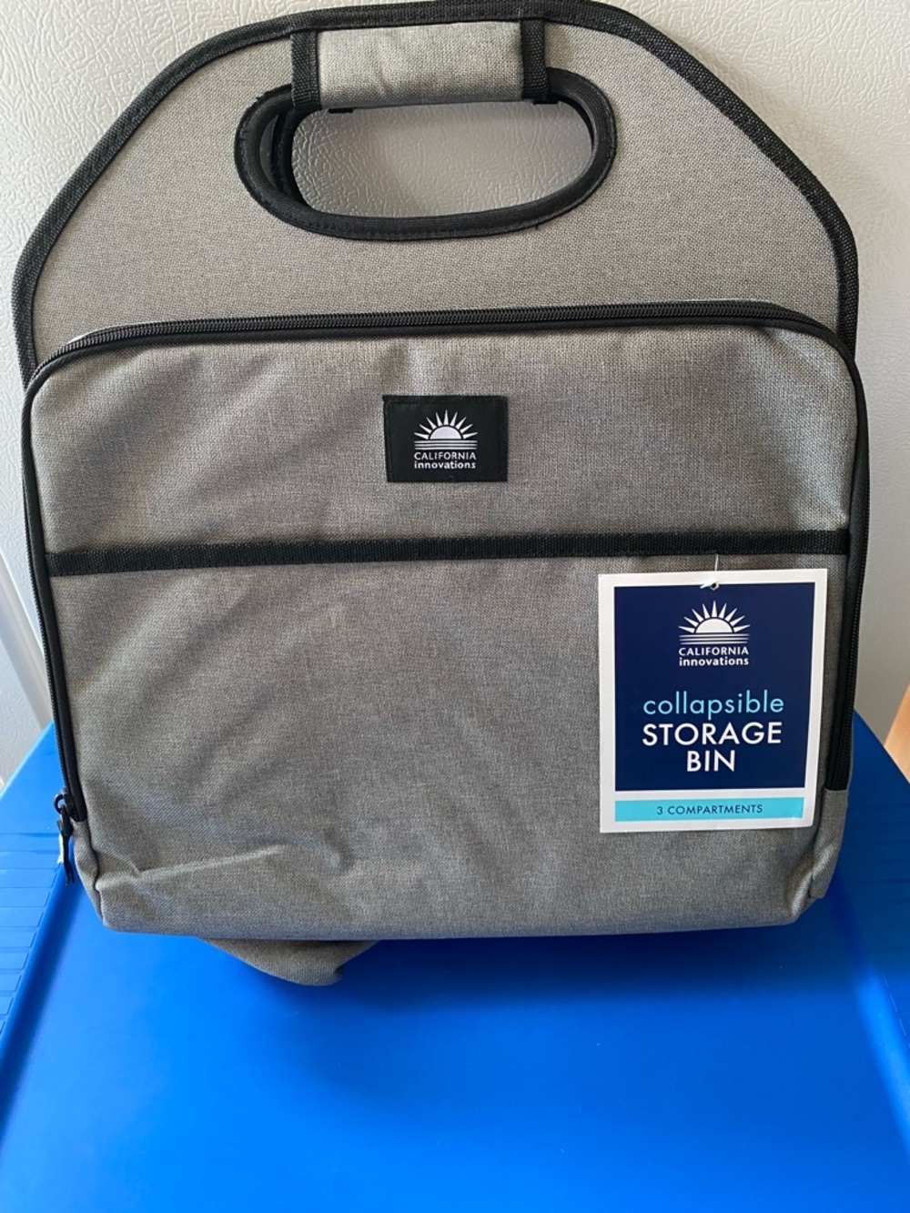 Gray Collapsible Storage Bin Tote